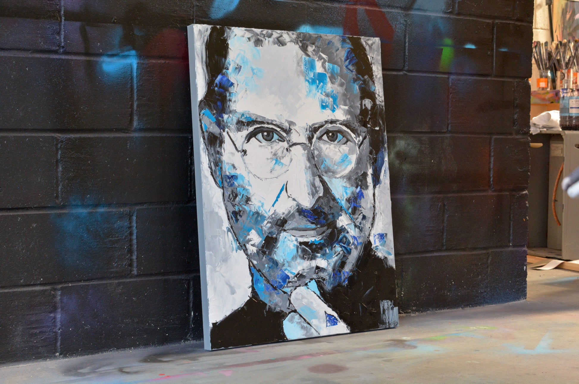 Steve Jobs portrait painting by Richard Day