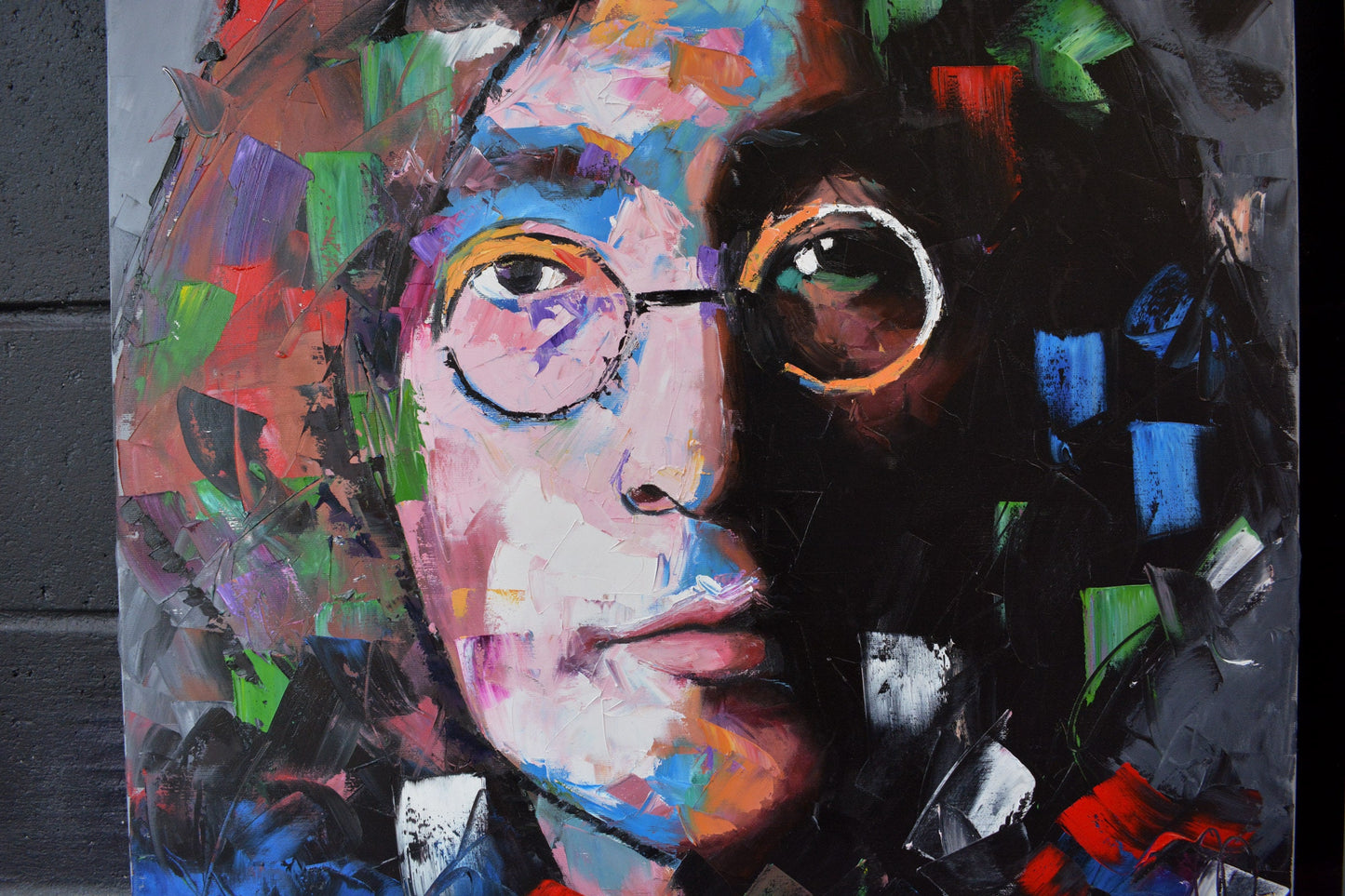 The Beatles contemporary portrait painting — side view of the canvas by Richard Day Studio