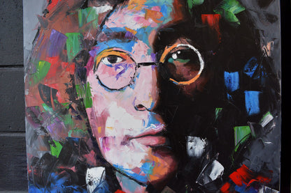 The Beatles contemporary portrait painting — side view of the canvas by Richard Day Studio