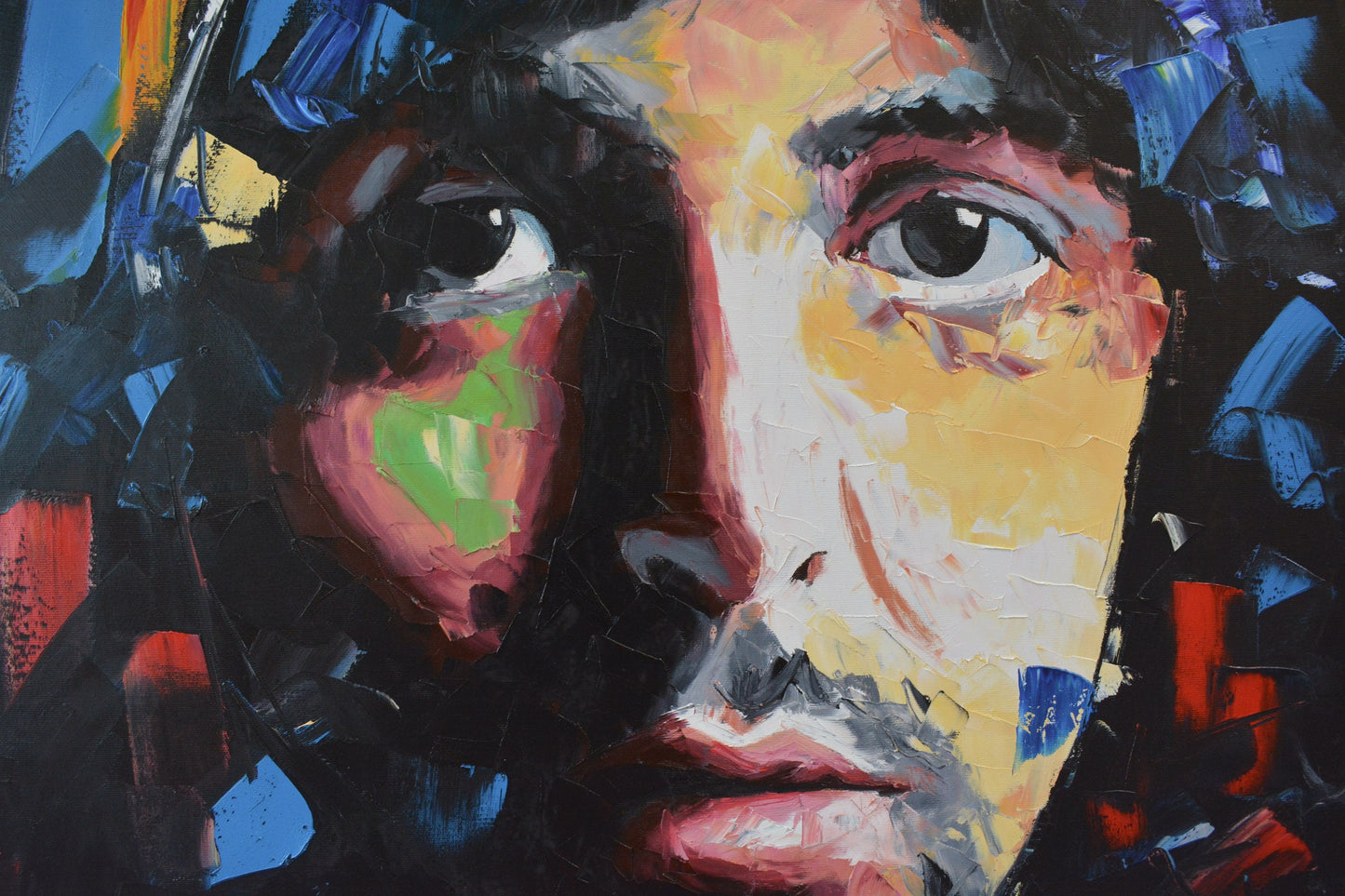 The Beatles graffiti-influenced portrait — framed original oil and acrylic by Richard Day