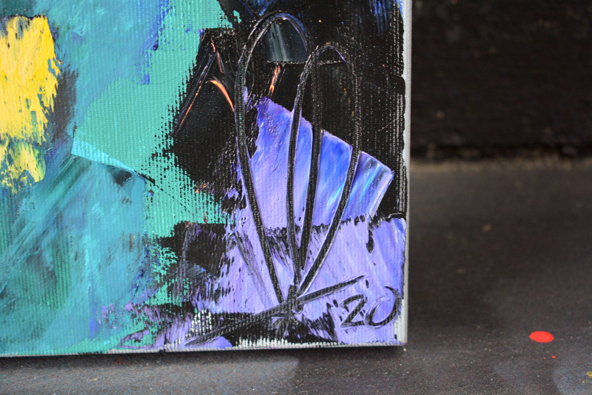 Twiggy painting close-up - Richard Day Studio