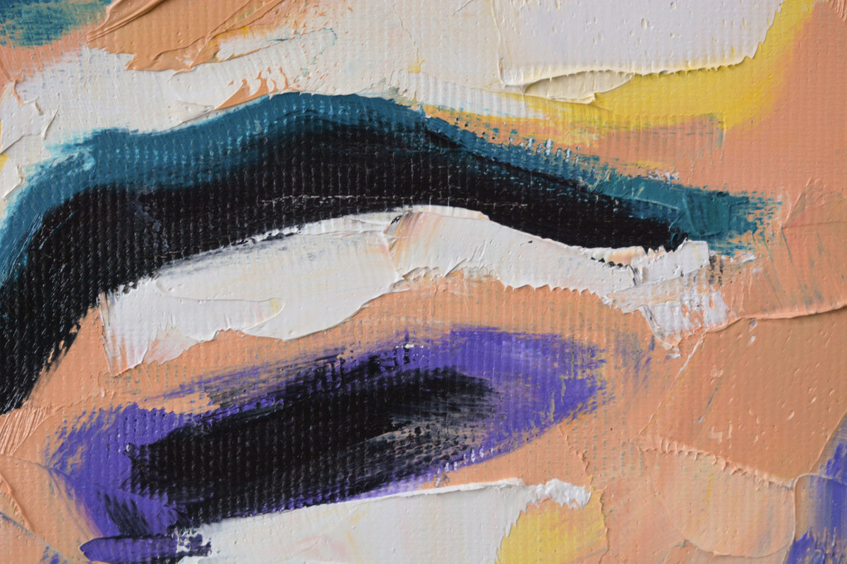 Twiggy hand-painted portrait detail - Richard Day