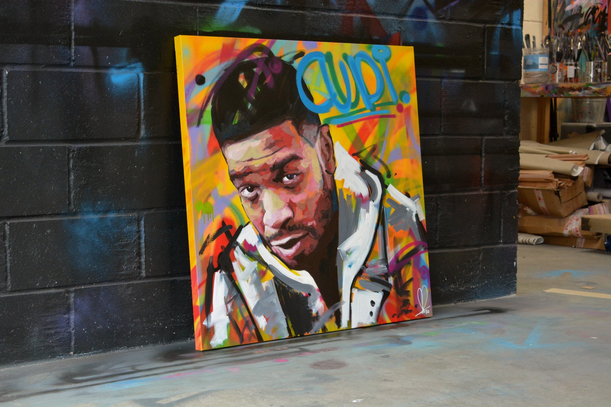 Kid Cudi portrait painting by Richard Day