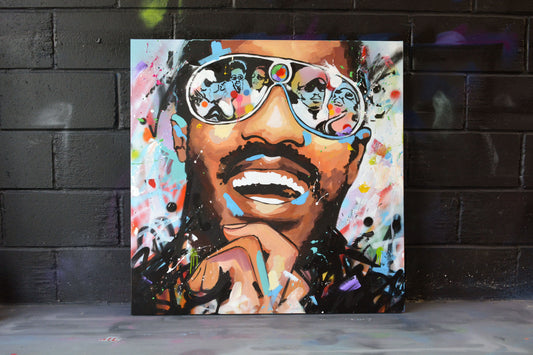 Stevie Wonder Visions of Wonder painting detail - Richard Day Studio