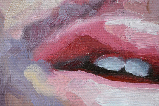 Lil Peep original oil and acrylic painting detail - Richard Day Studio