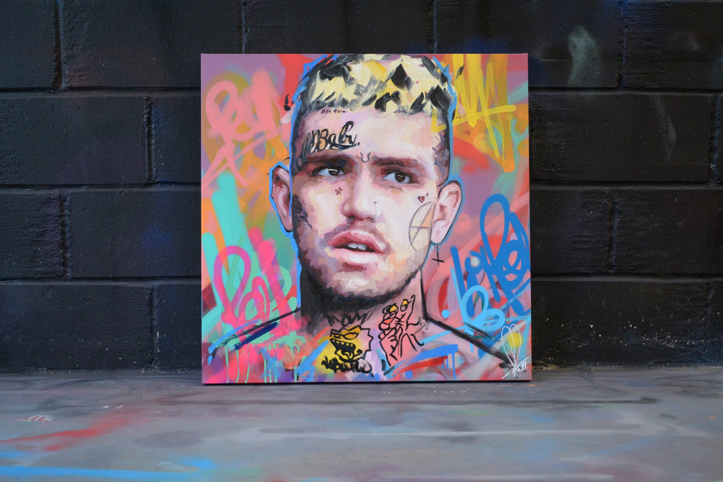 Lil Peep portrait painting by Richard Day