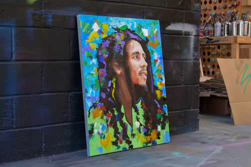 Bob Marley Light of Zion painting detail - Richard Day Studio