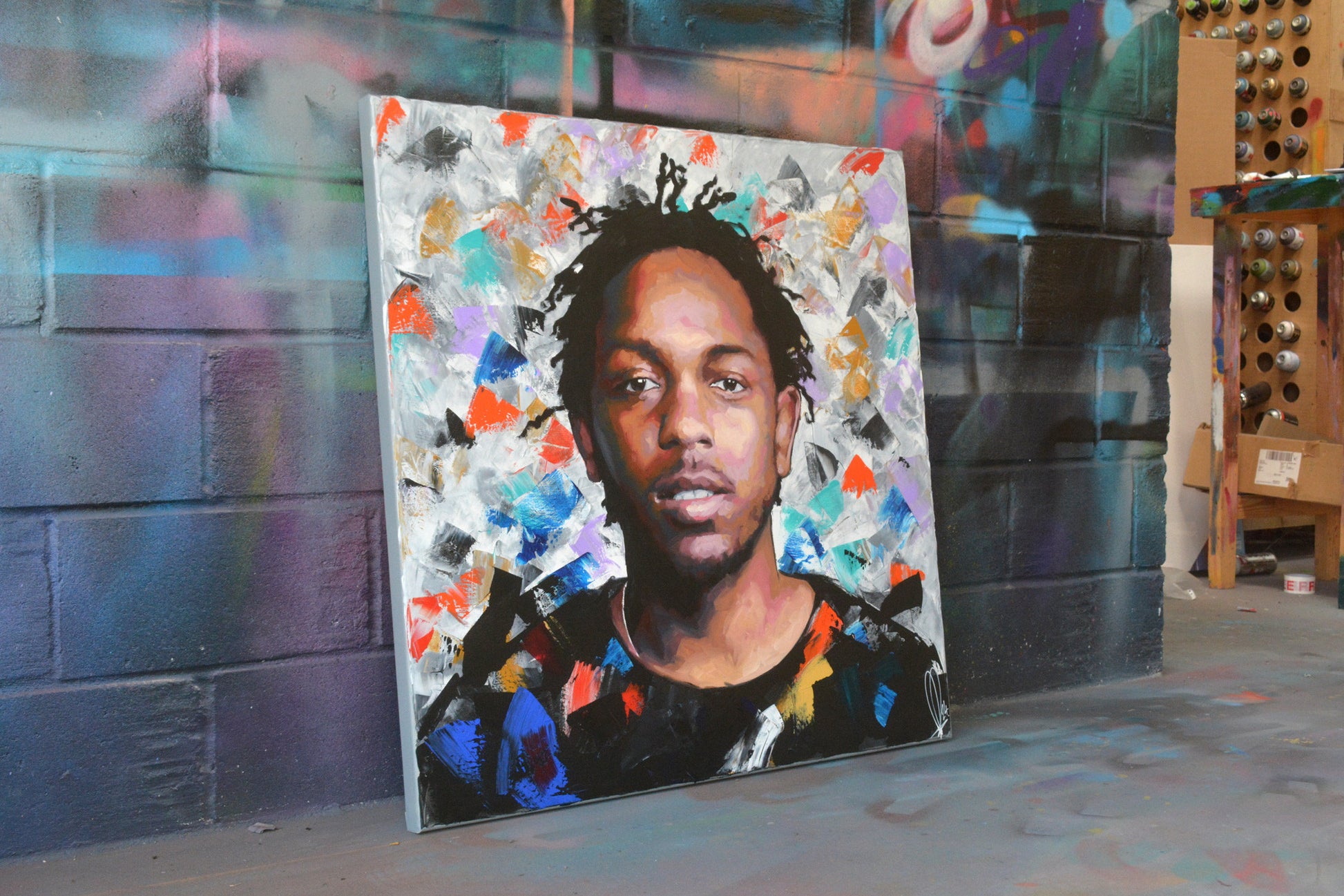 Kendrick Lamar portrait painting by Richard Day