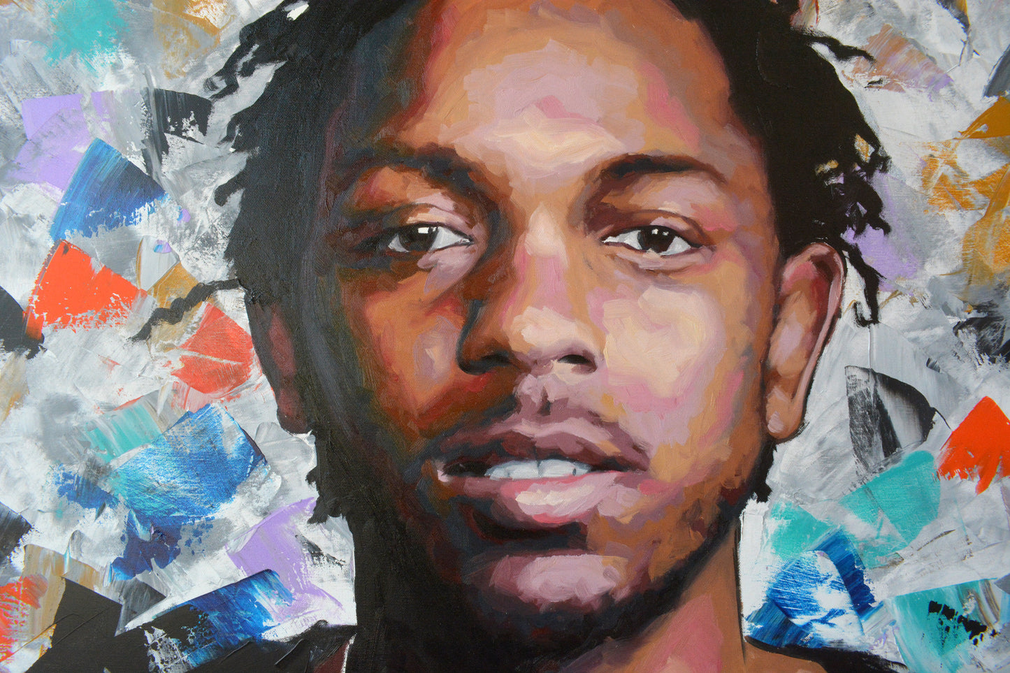 Kendrick Lamar painting close-up - Richard Day Studio