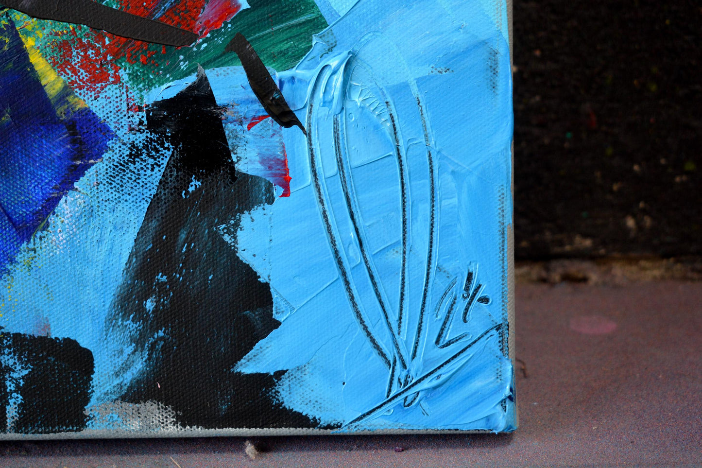 Ray Charles original oil and acrylic painting detail - Richard Day Studio