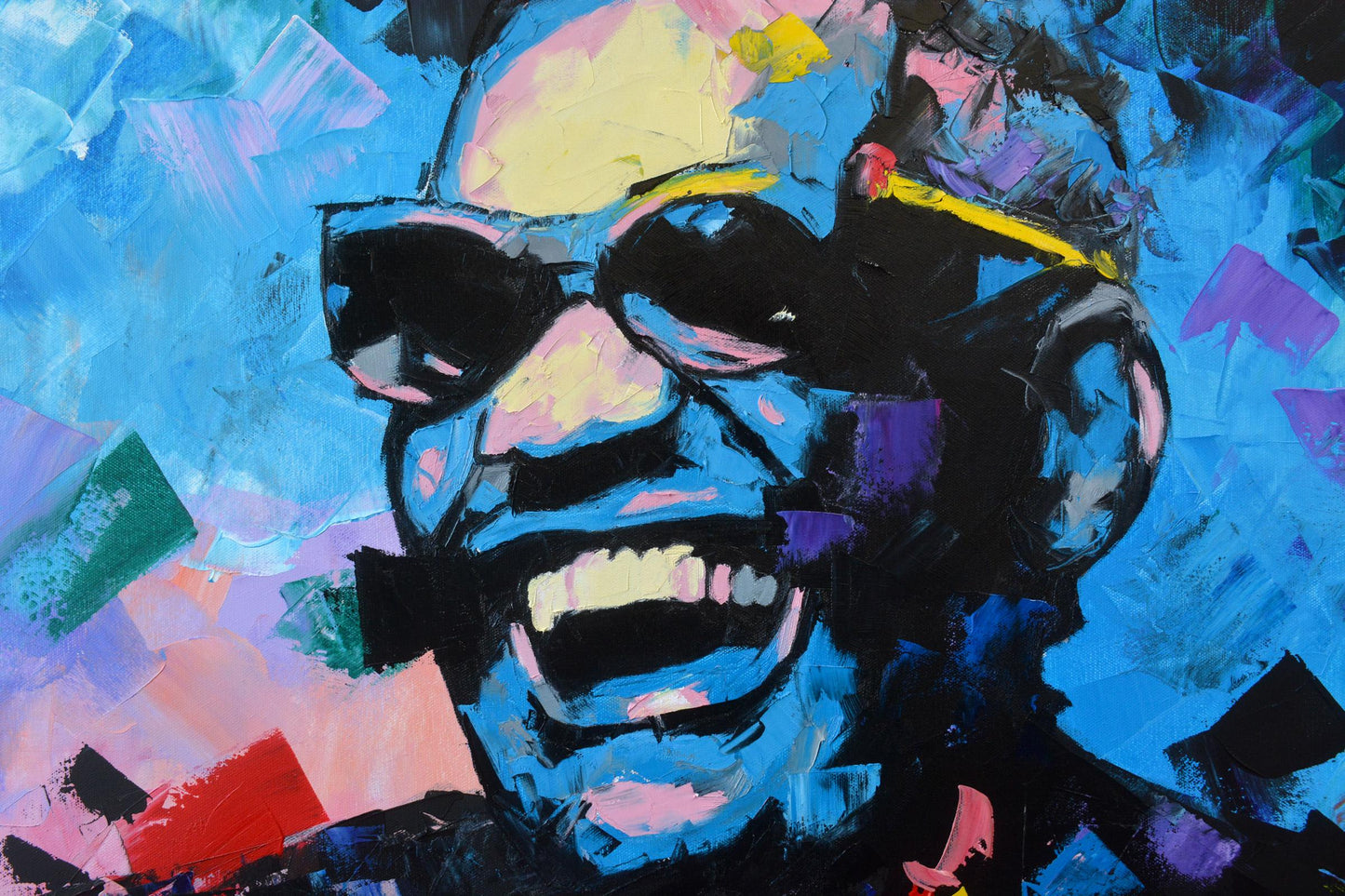 Ray Charles painting framed - Richard Day Studio