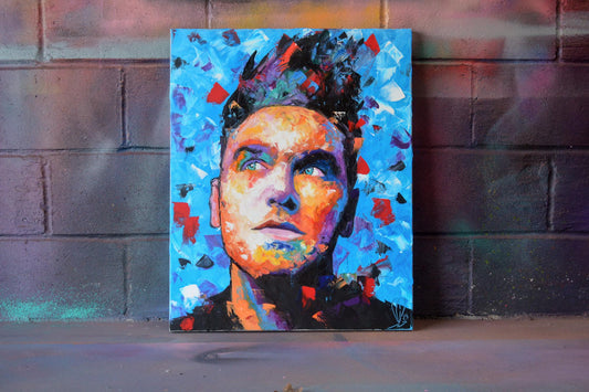 Morrissey original oil and acrylic painting detail - Richard Day Studio