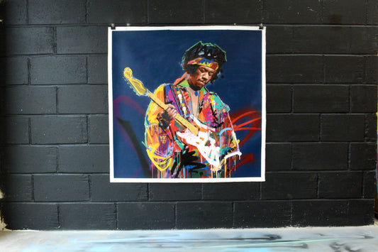 Jimi Hendrix Voodoo Vibe painting detail - Richard Day Studio