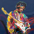 Original oil and acrylic portrait painting of Jimi Hendrix by Richard Day — graffiti-influenced contemporary portrait