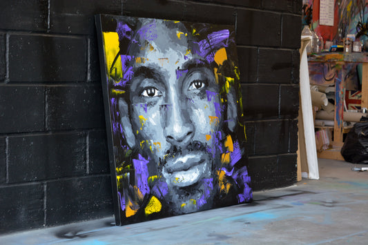 Kobe Bryant The Quiet Fire painting detail - Richard Day Studio