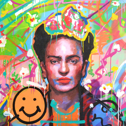Frida Kahlo original oil and acrylic painting on canvas by Richard Day