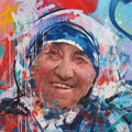 Mother Teresa original oil and acrylic painting on canvas by Richard Day