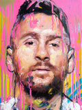 Lionel Messi original oil and acrylic painting on canvas by Richard Day