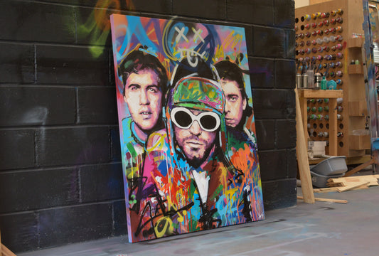 Nirvana original oil and acrylic painting detail - Richard Day Studio