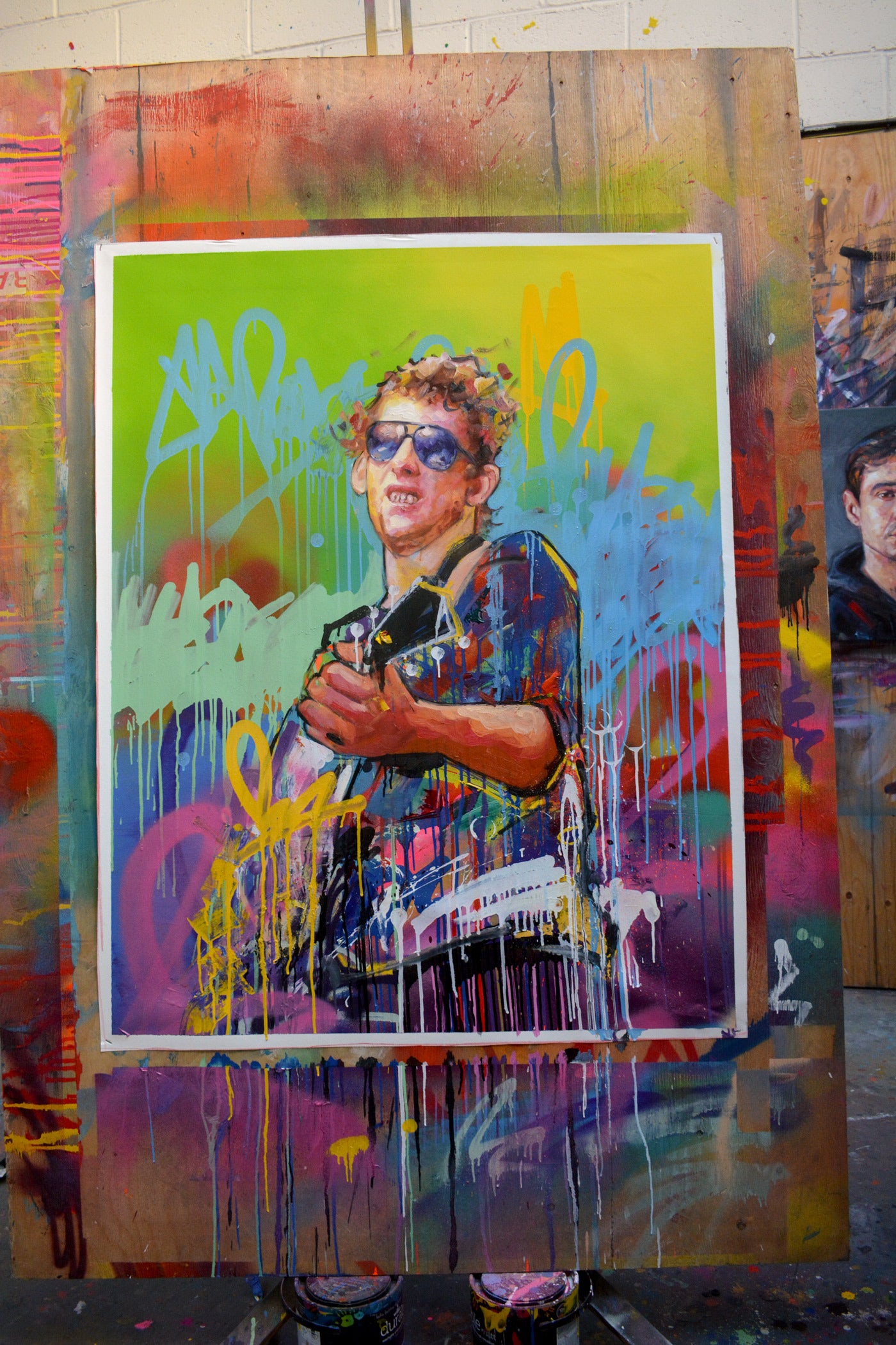 Shane MacGowan painting close-up - Richard Day Studio
