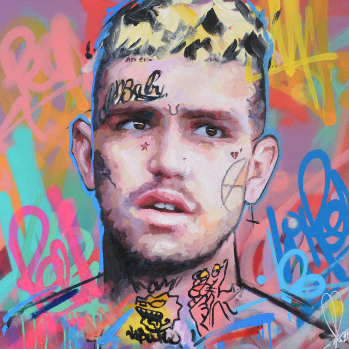 Lil Peep Original Oil Painting | Hand-Painted Portrait | Richard