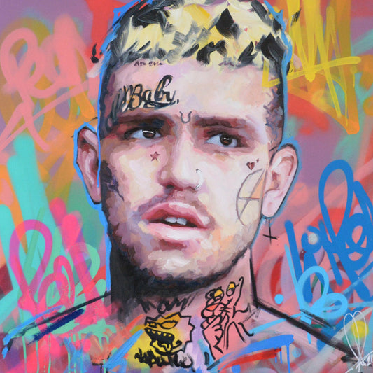 Lil Peep original oil and acrylic painting on canvas by Richard Day