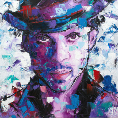 Prince original oil and acrylic painting on canvas by Richard Day
