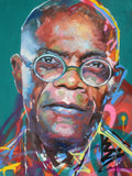 Samuel L Jackson original oil and acrylic painting on canvas by Richard Day