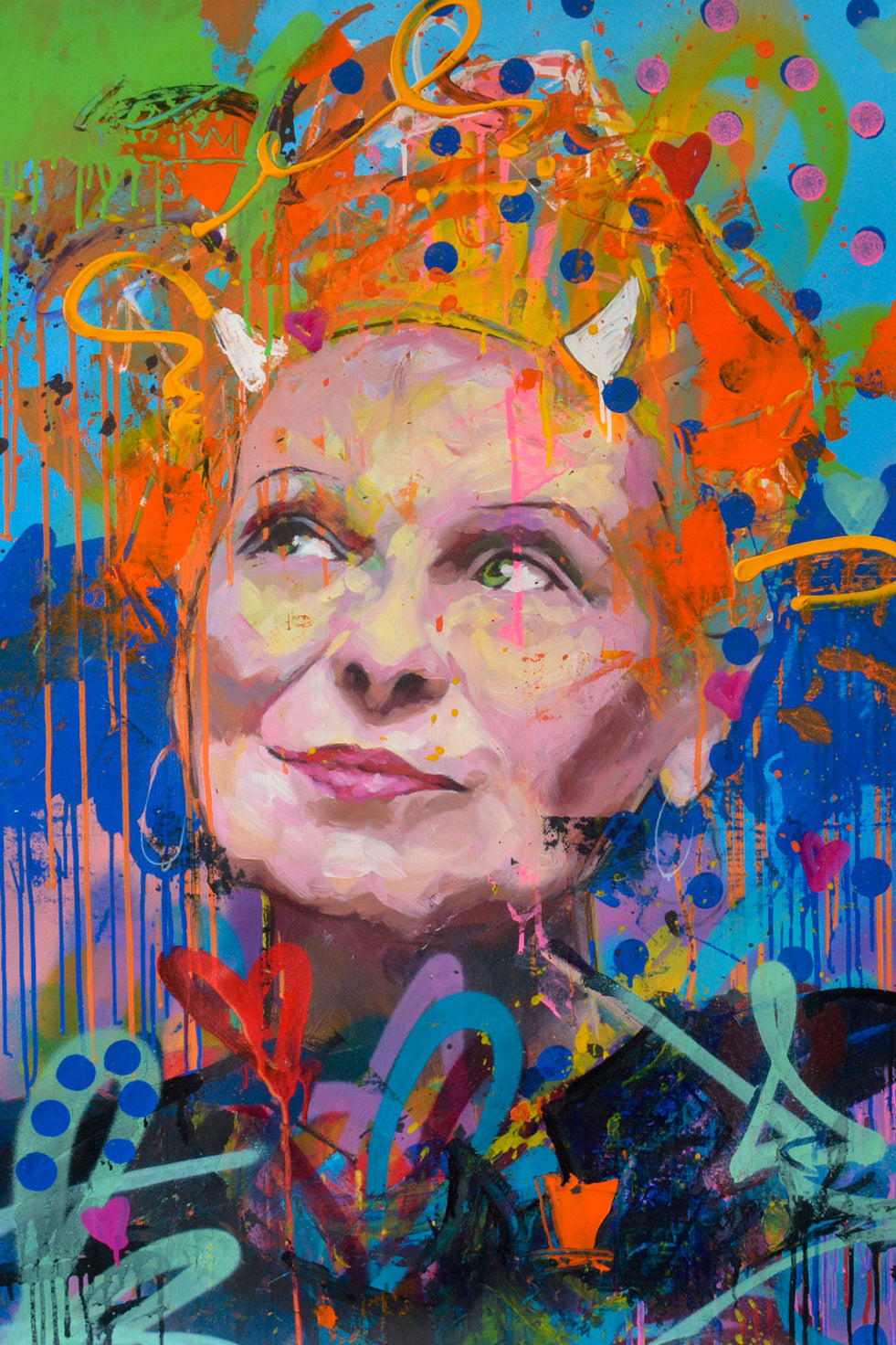 Vivienne Westwood original oil and acrylic painting on canvas by Richard Day