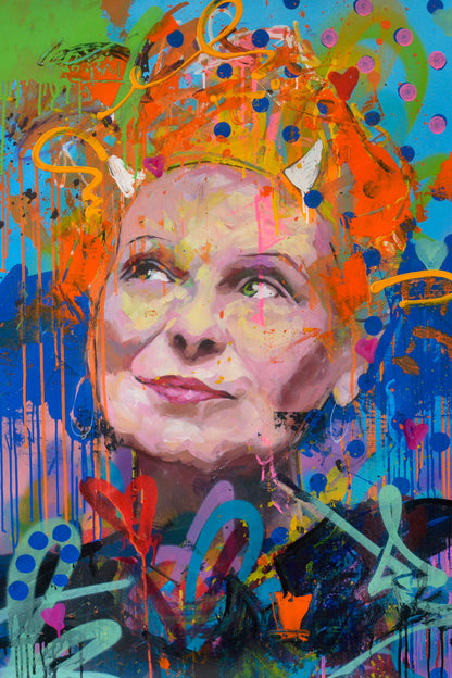 Vivienne Westwood original oil and acrylic painting on canvas by Richard Day